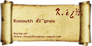Kossuth Ágnes névjegykártya
